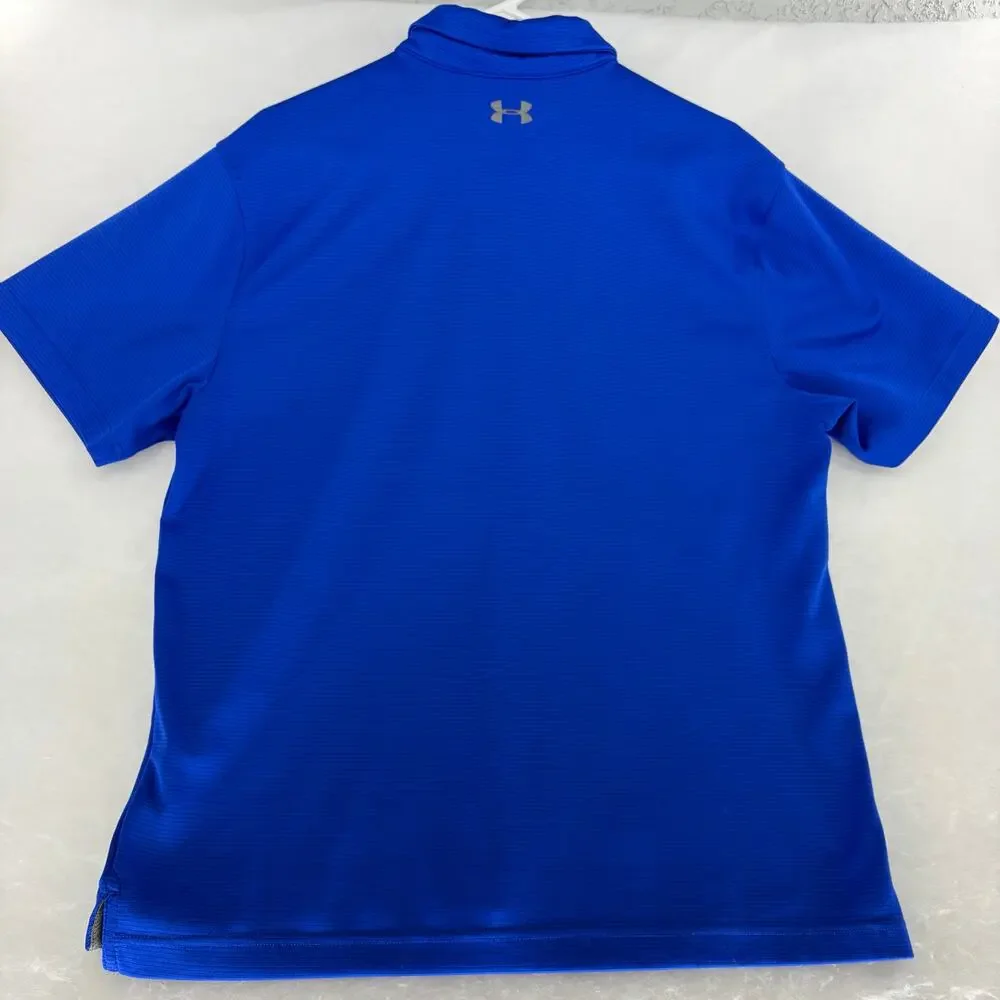 Under Armour HeatGear Mens Golf Polo Shirt Royal Blue Large - Picture 2 of 14